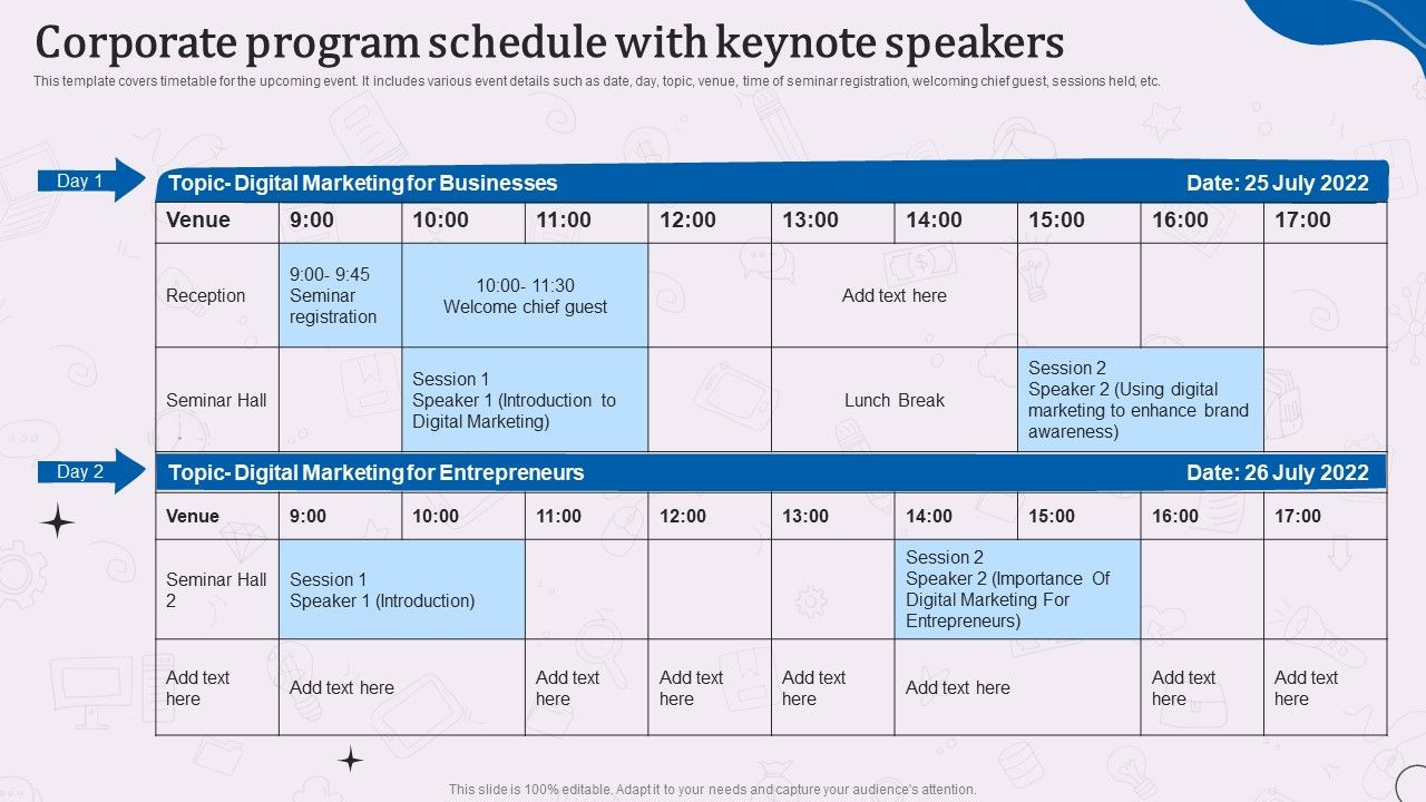 Types_Of_Corporate_Communication_Techniques_Corporate_Program_Schedule_With_Keynote_Speakers_Topics_PDF_Slide_1.jpg