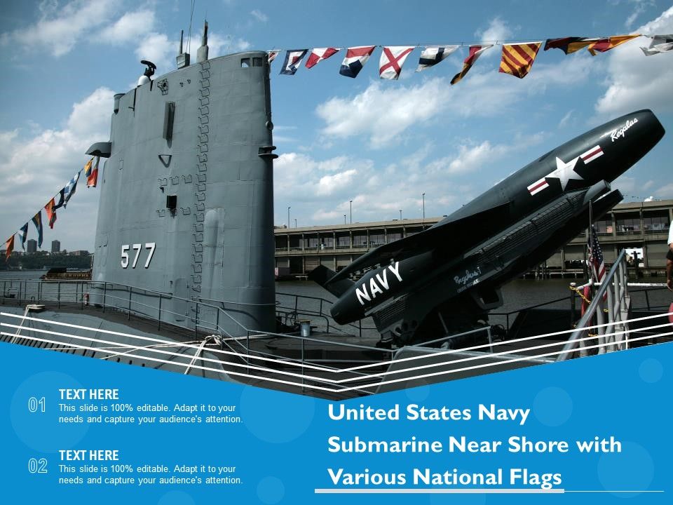 United_States_Navy_Submarine_Near_Shore_With_Various_National_Flags_Ppt_PowerPoint_Presentation_Layouts_Example_File_PDF_Slide_1.jpg