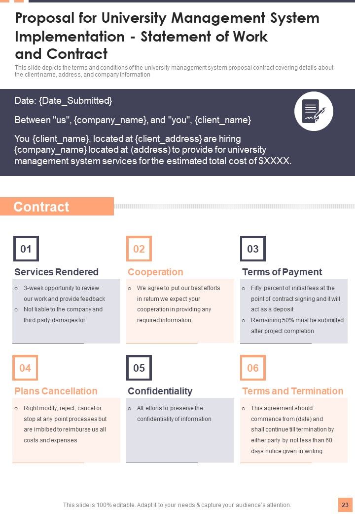 University Management System Implementation Proposal Example Document Report Doc Pdf Ppt