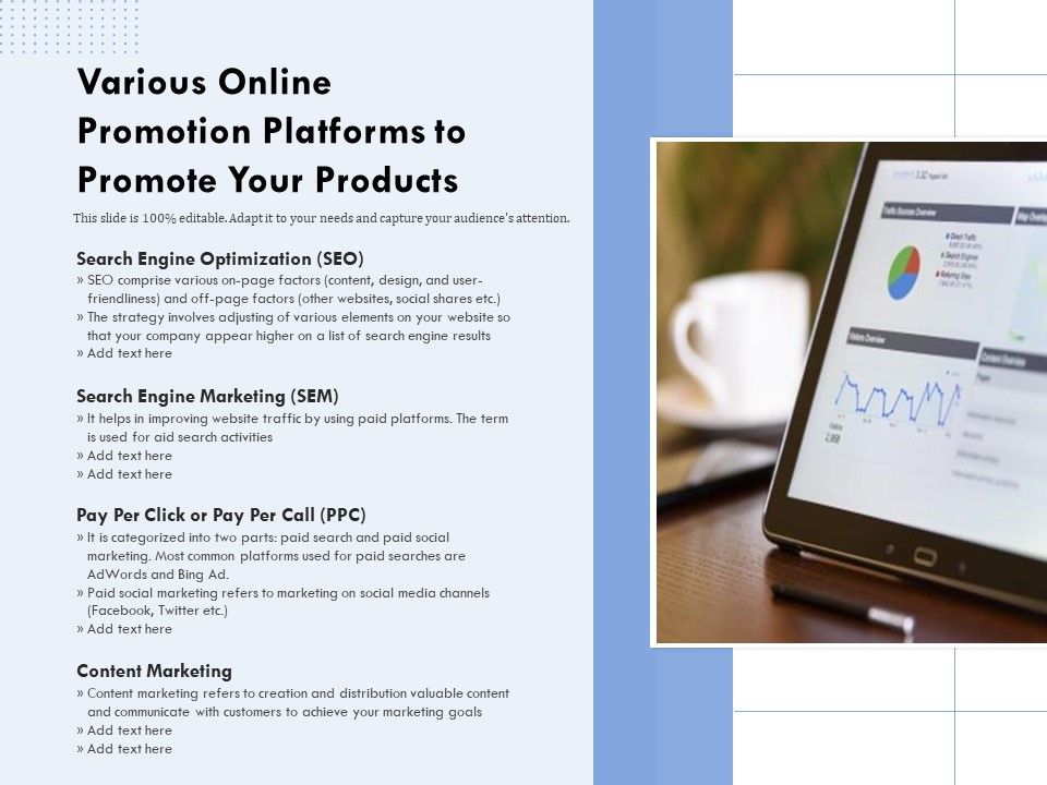 Various_Online_Promotion_Platforms_To_Promote_Your_Products_Ppt_PowerPoint_Presentation_Gallery_Example_PDF_Slide_1.jpg