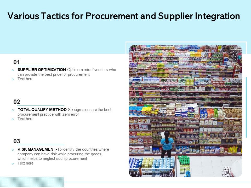 Various_Tactics_For_Procurement_And_Supplier_Integration_Ppt_PowerPoint_Presentation_File_Introduction_PDF_Slide_1.jpg
