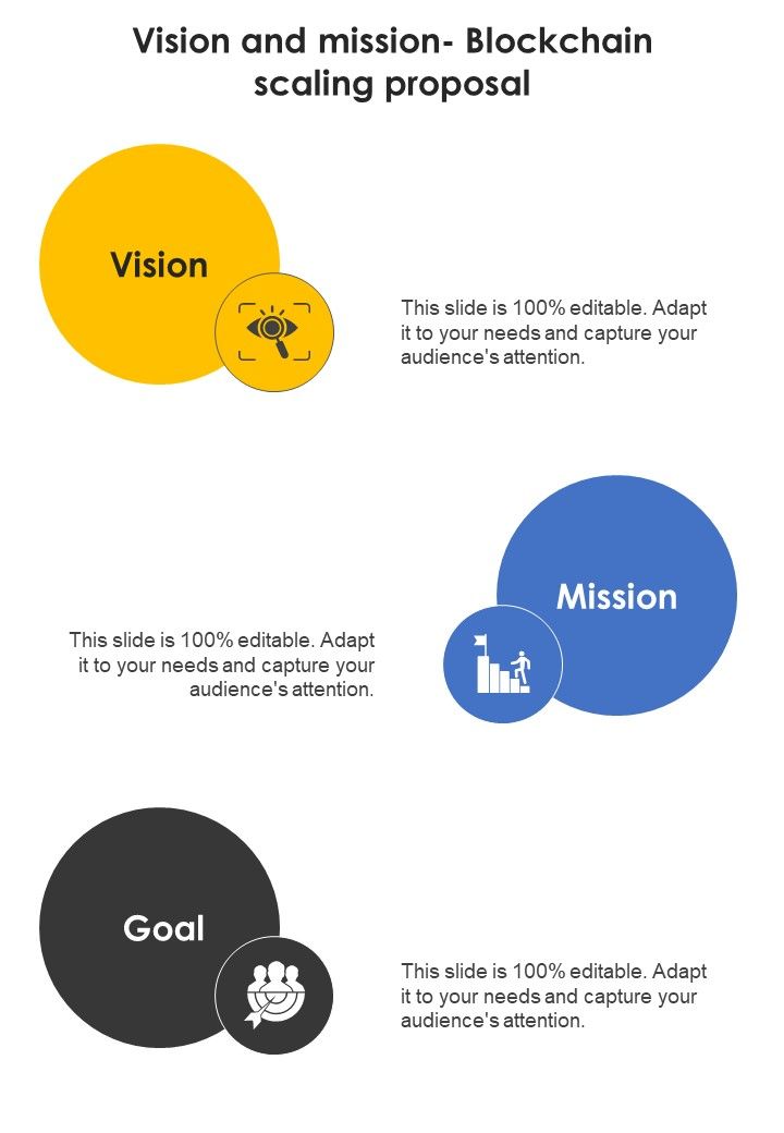 Vision And Mission Blockchain Scaling Proposal One Pager Sample Example Document