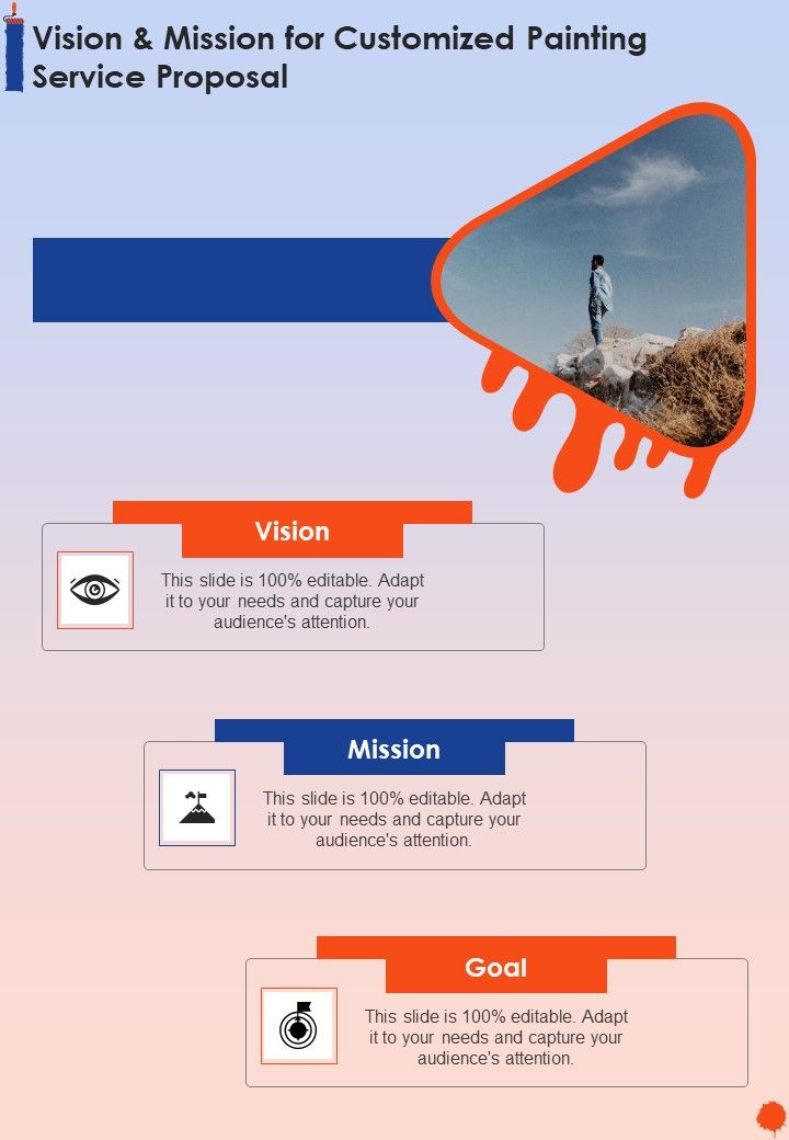 Vision And Mission For Customized Painting Service Proposal One Pager Sample Example Document Slide01