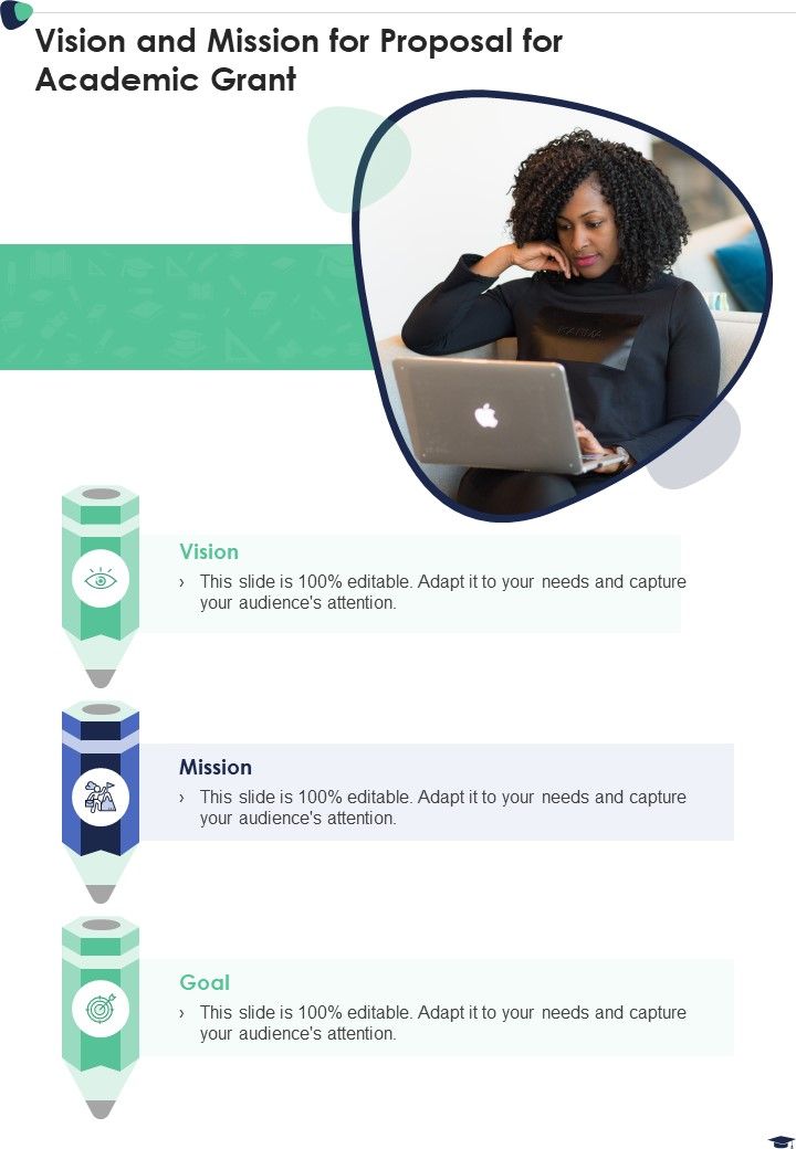 Vision And Mission For Proposal For Academic Grant One Pager Sample Example Document Slide01