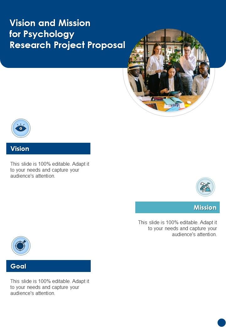 Vision And Mission For Psychology Research Project Proposal One Pager Sample Example Document Slide01