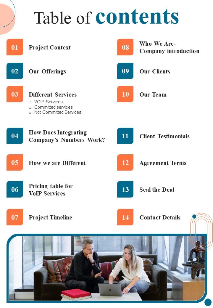 Voice_Over_Internet_Protocol_Infrastructure_And_Services_Table_Of_Contents_One_Pager_Sample_Example_Document_Slide_1.jpg