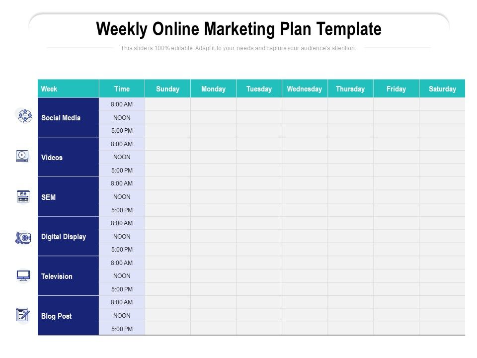 Weekly_Online_Marketing_Plan_Template_Ppt_PowerPoint_Presentation_Model_Vector_PDF_Slide_1.jpg