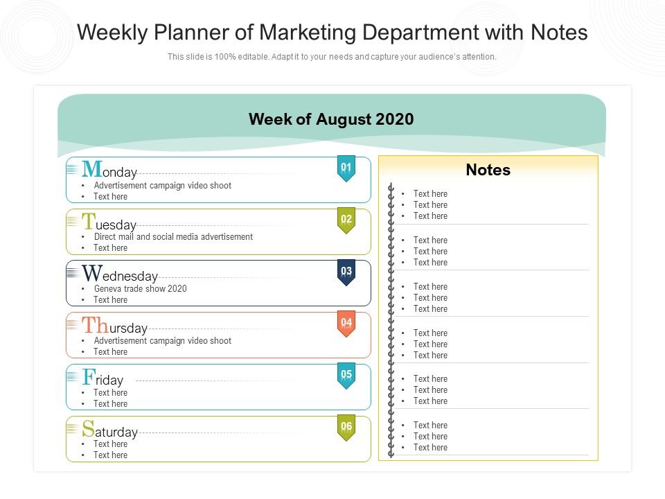 Weekly_Planner_Of_Marketing_Department_With_Notes_Ppt_PowerPoint_Presentation_Gallery_Example_File_PDF_Slide_1.jpg