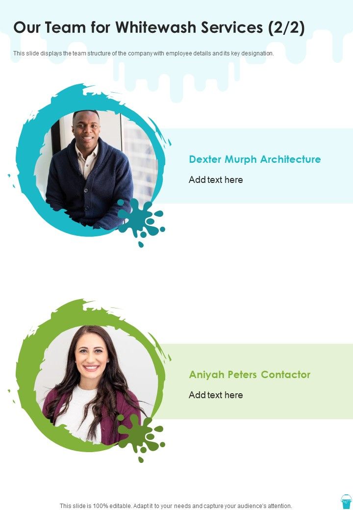 Whitewash Services Proposal Our Team For Whitewash Services One Pager Sample Example Document