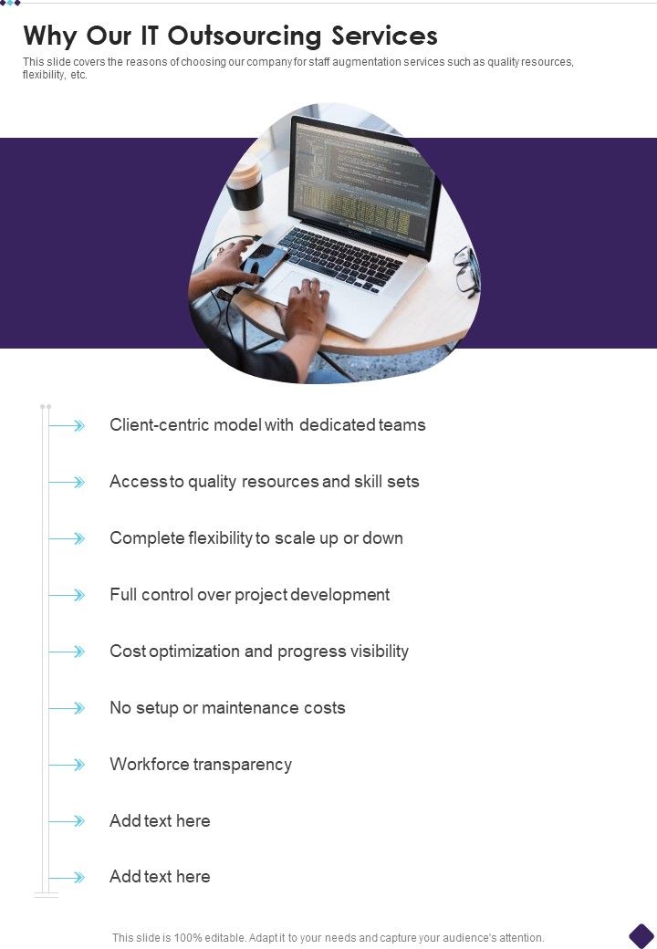 Why Our IT Outsourcing Services One Pager Sample Example Document Slide01