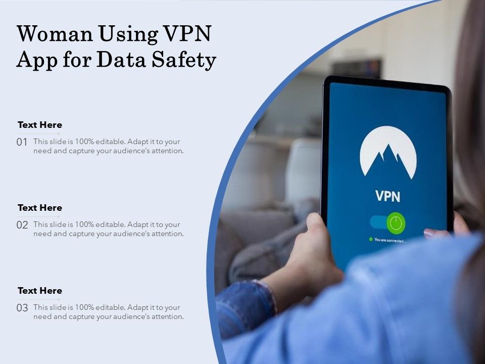 Woman_Using_VPN_App_For_Data_Safety_Ppt_PowerPoint_Presentation_File_Objects_PDF_Slide_1.jpg