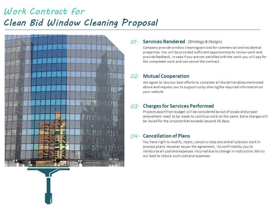 Work_Contract_For_Clean_Bid_Window_Cleaning_Proposal_Ppt_Outline_Influencers_PDF_Slide_1.jpg