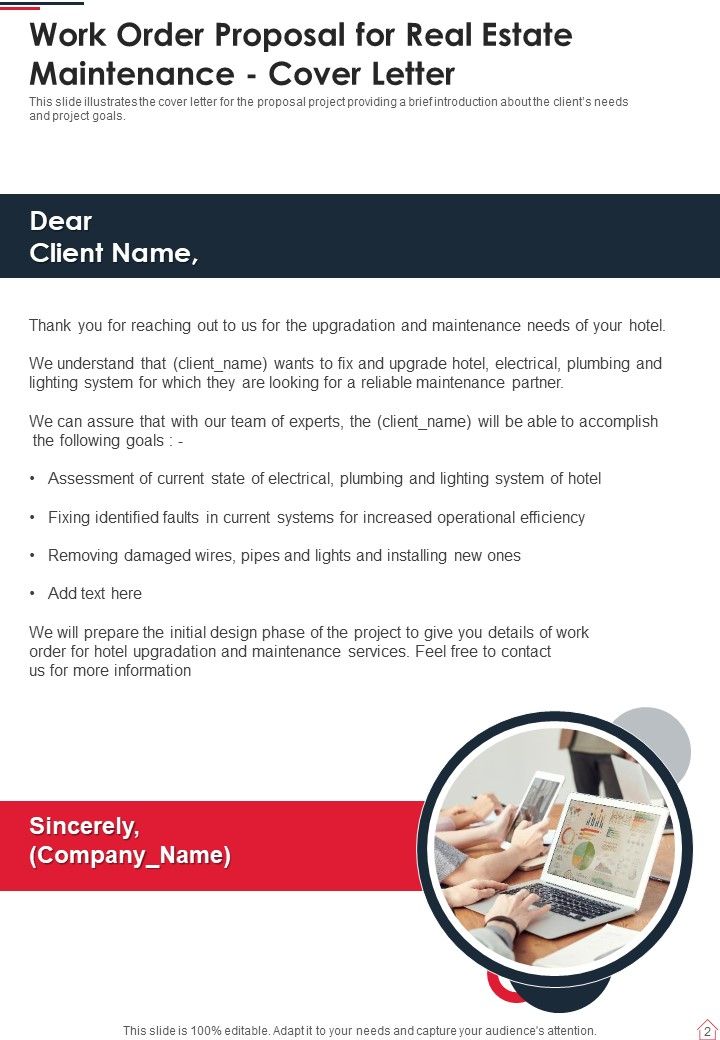 Work Order Proposal For Real Estate Maintenance Example Document Report Doc Pdf Ppt
