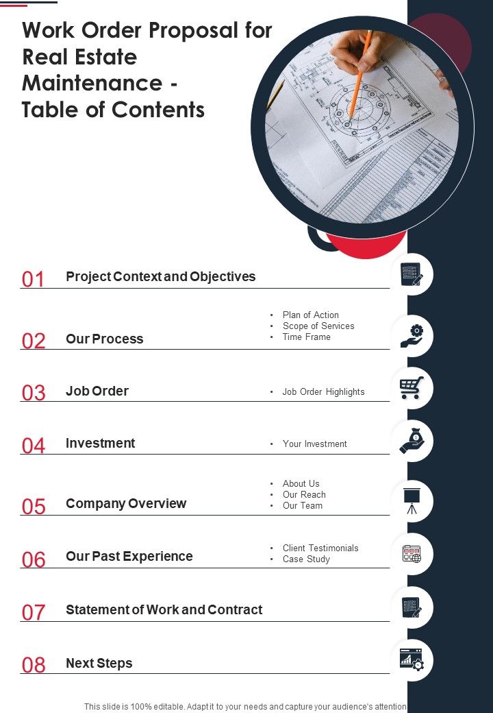 Work_Order_Proposal_For_Real_Estate_Maintenance_Table_Of_Contents_One_Pager_Sample_Example_Document_Slide_1.jpg