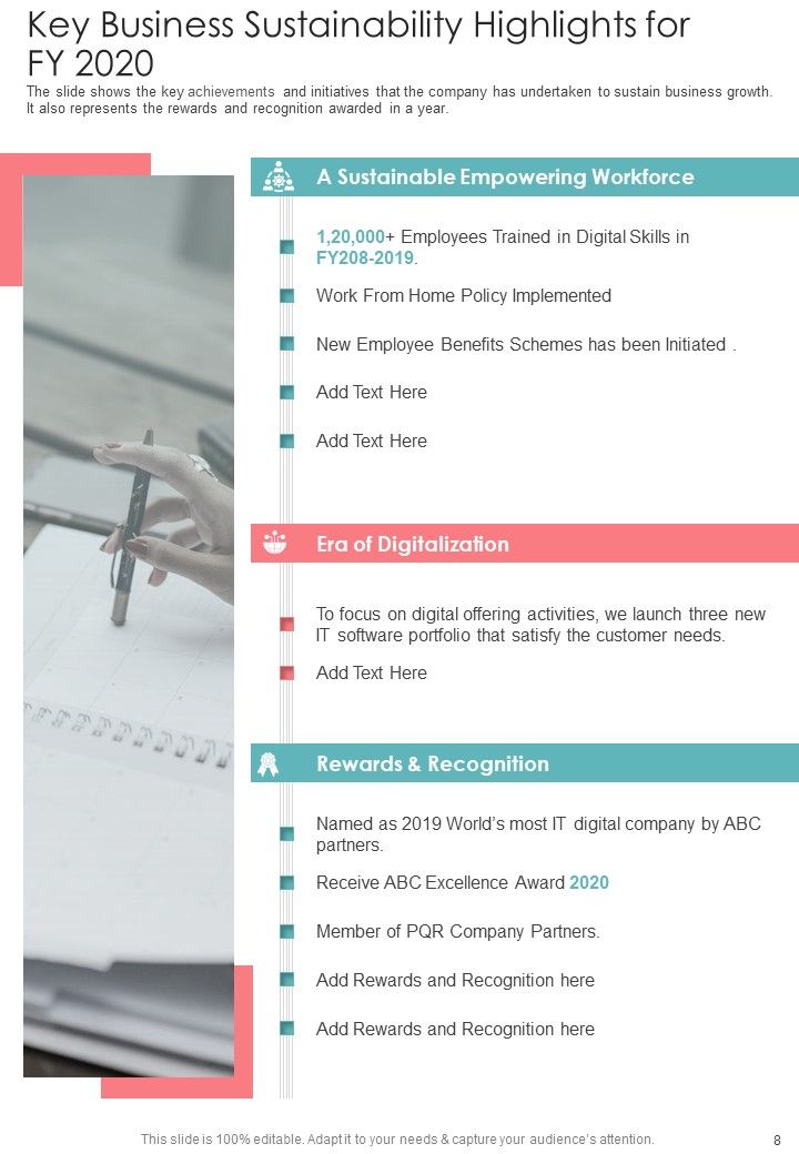 Yearly Business Summary One Pager Documents