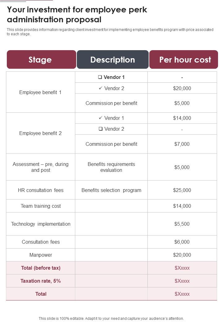 Your_Investment_For_Employee_Perk_Administration_Proposal_One_Pager_Sample_Example_Document_Slide_1.jpg