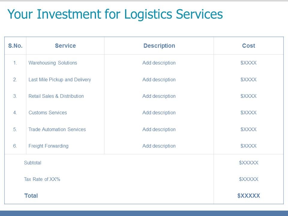 Your_Investment_For_Logistics_Services_Ppt_PowerPoint_Presentation_Show_Deck_Slide_1.jpg