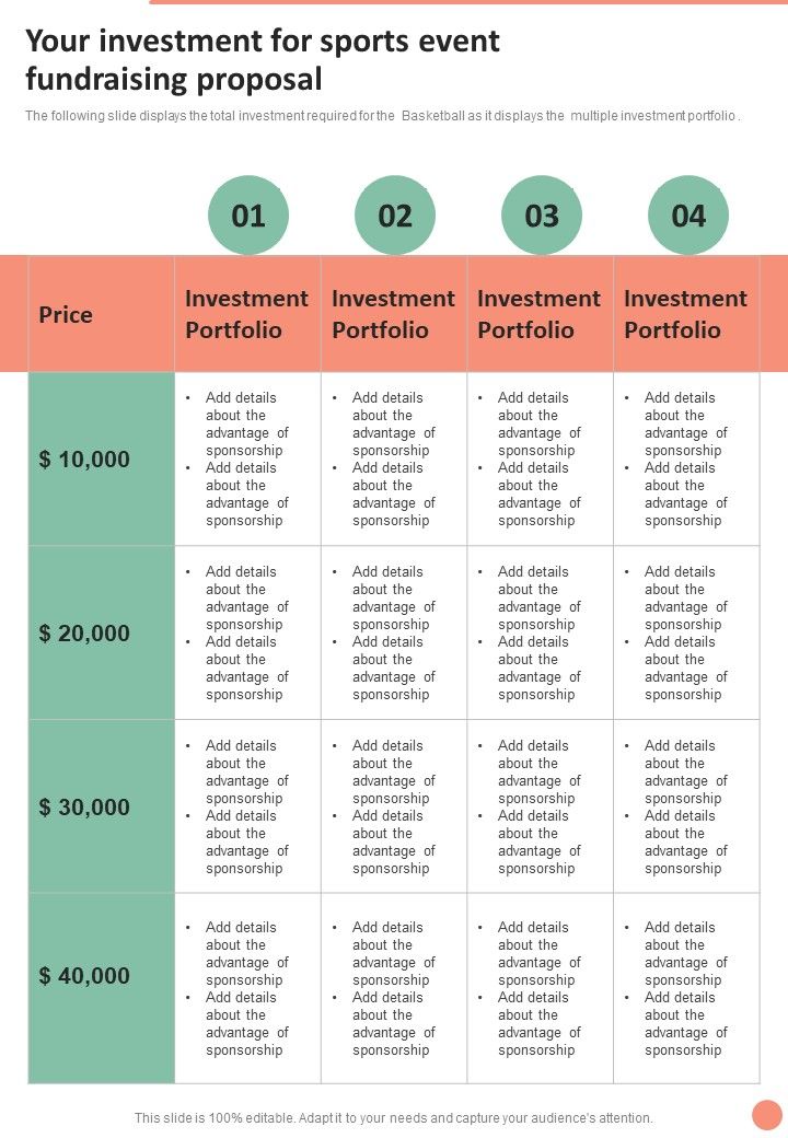 Your_Investment_For_Sports_Event_Fundraising_Proposal_One_Pager_Sample_Example_Document_Slide_1.jpg