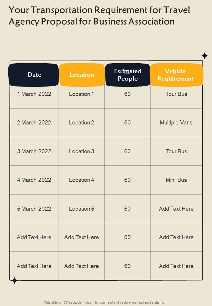 Your_Transportation_Requirement_For_Travel_Agency_Proposal_For_Business_Association_One_Pager_Sample_Example_Document_Slide_1.jpg