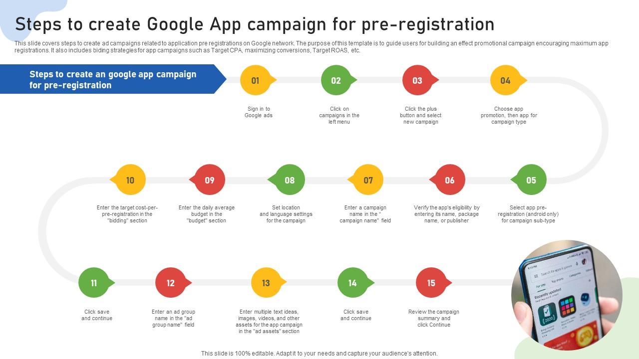 A67 Google Ads Categories Steps To Create Google App Campaign For Pre Registration MKT SS V