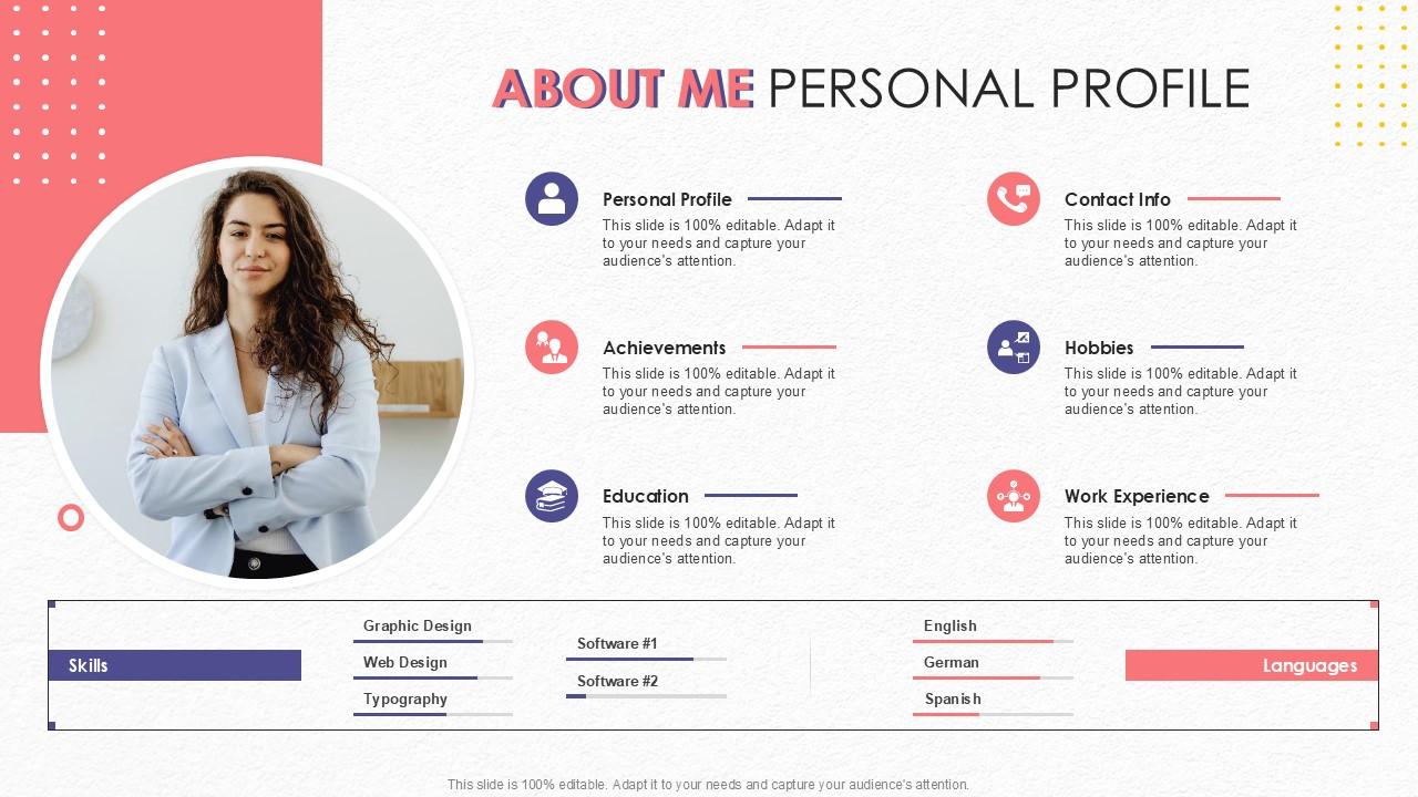 About Me Personal Profile Ppt Powerpoint Presentation Summary Slide Download