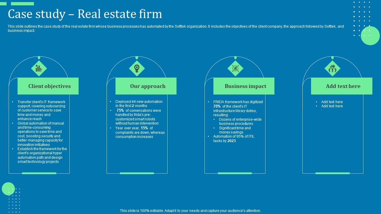 Advanced Tools For Hyperautomation Case Study Real Estate Firm Ppt Summary Example Pdf