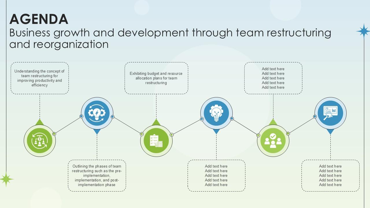 Agenda Business Growth And Development Through Team Restructuring Ppt Slides