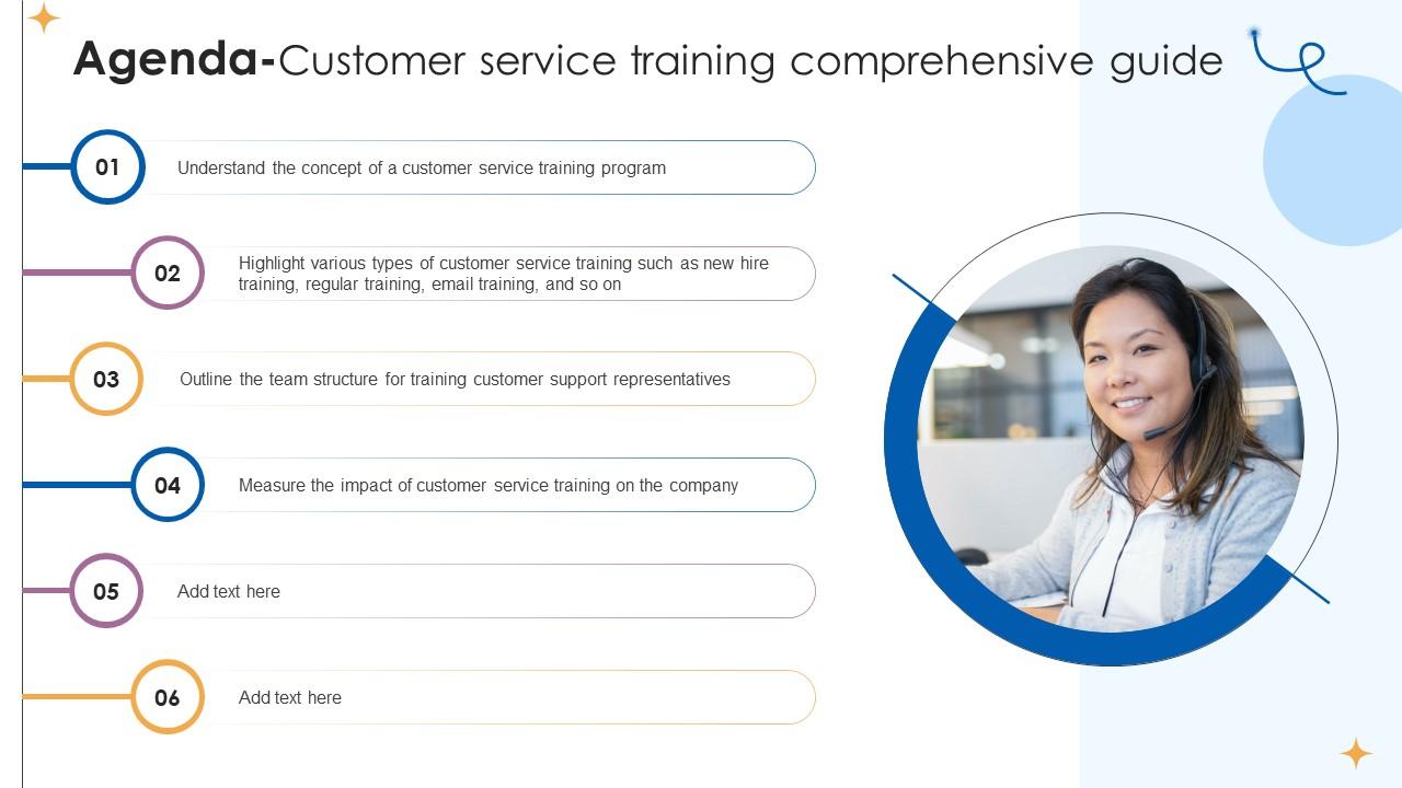Agenda Customer Service Training Comprehensive Guide Ppt Powerpoint