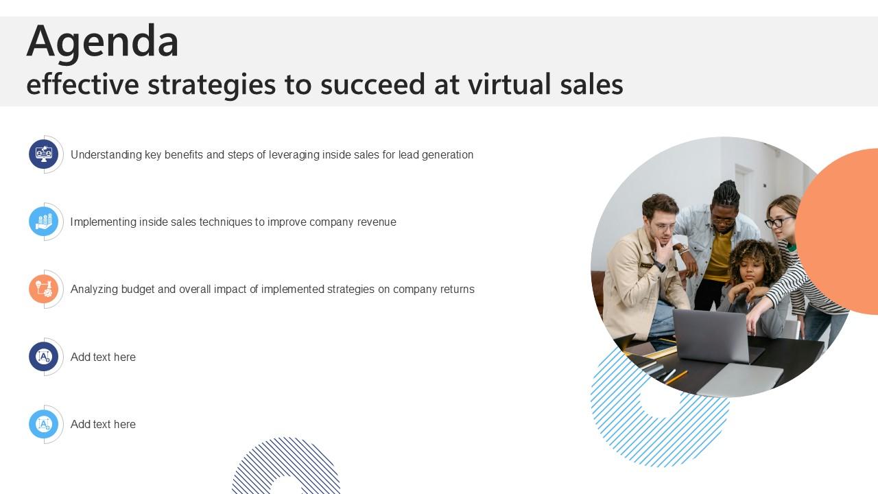 Agenda Effective Strategies To Succeed At Virtual Sales Ppt PowerPoint SA SS V