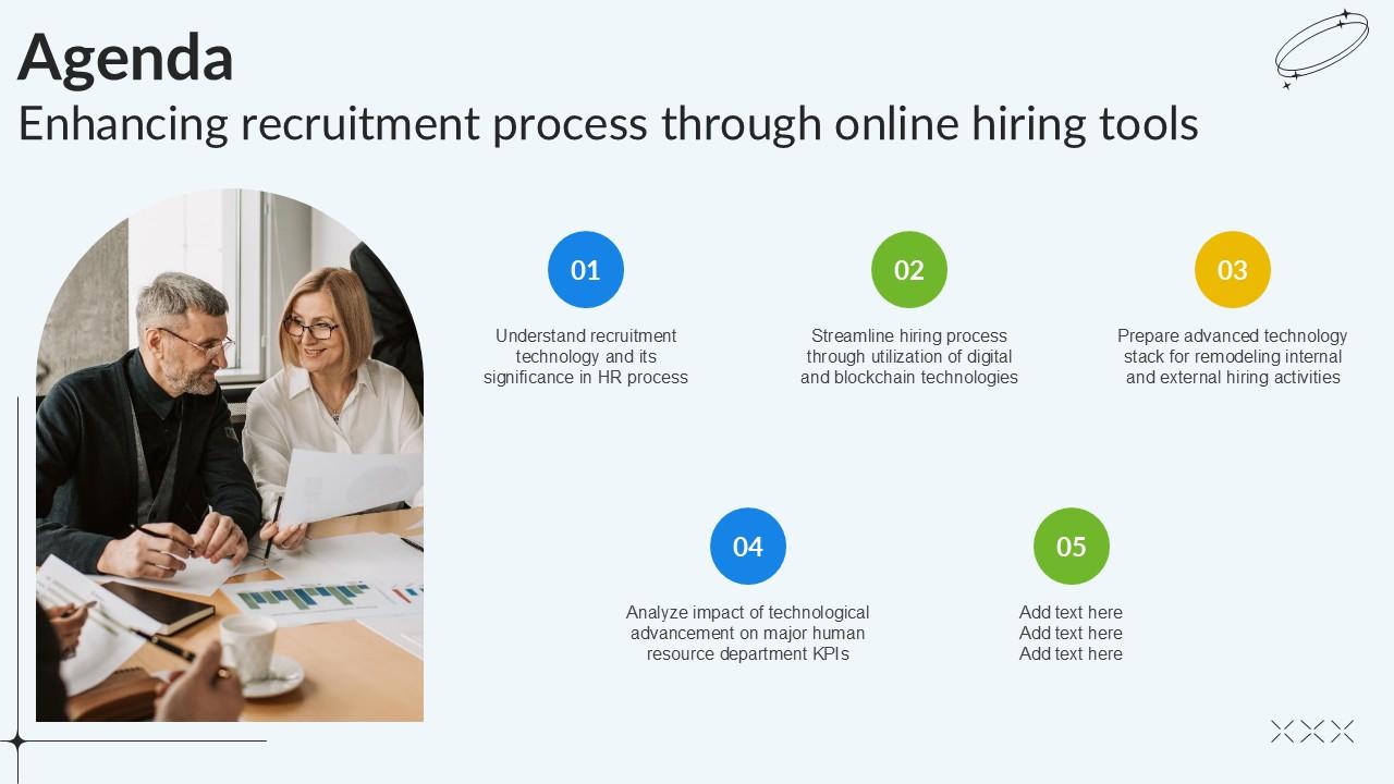 Agenda Enhancing Recruitment Process Through Online Hiring Tools PPT Example