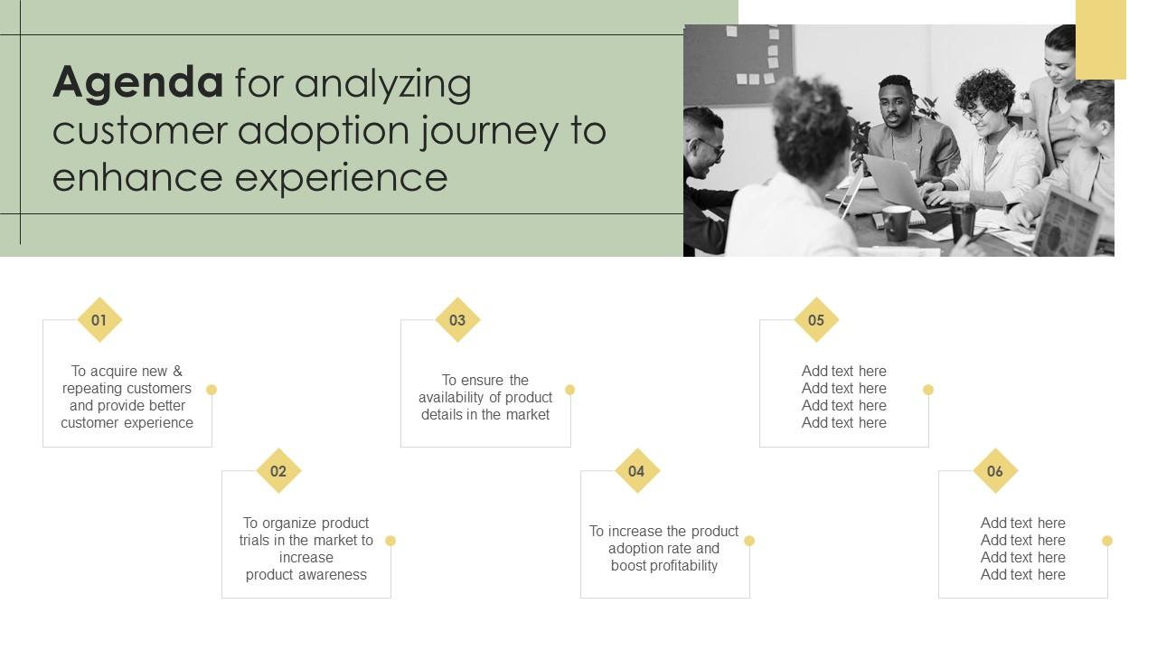 Agenda For Analyzing Customer Adoption Journey To Enhance Experience Diagrams Pdf