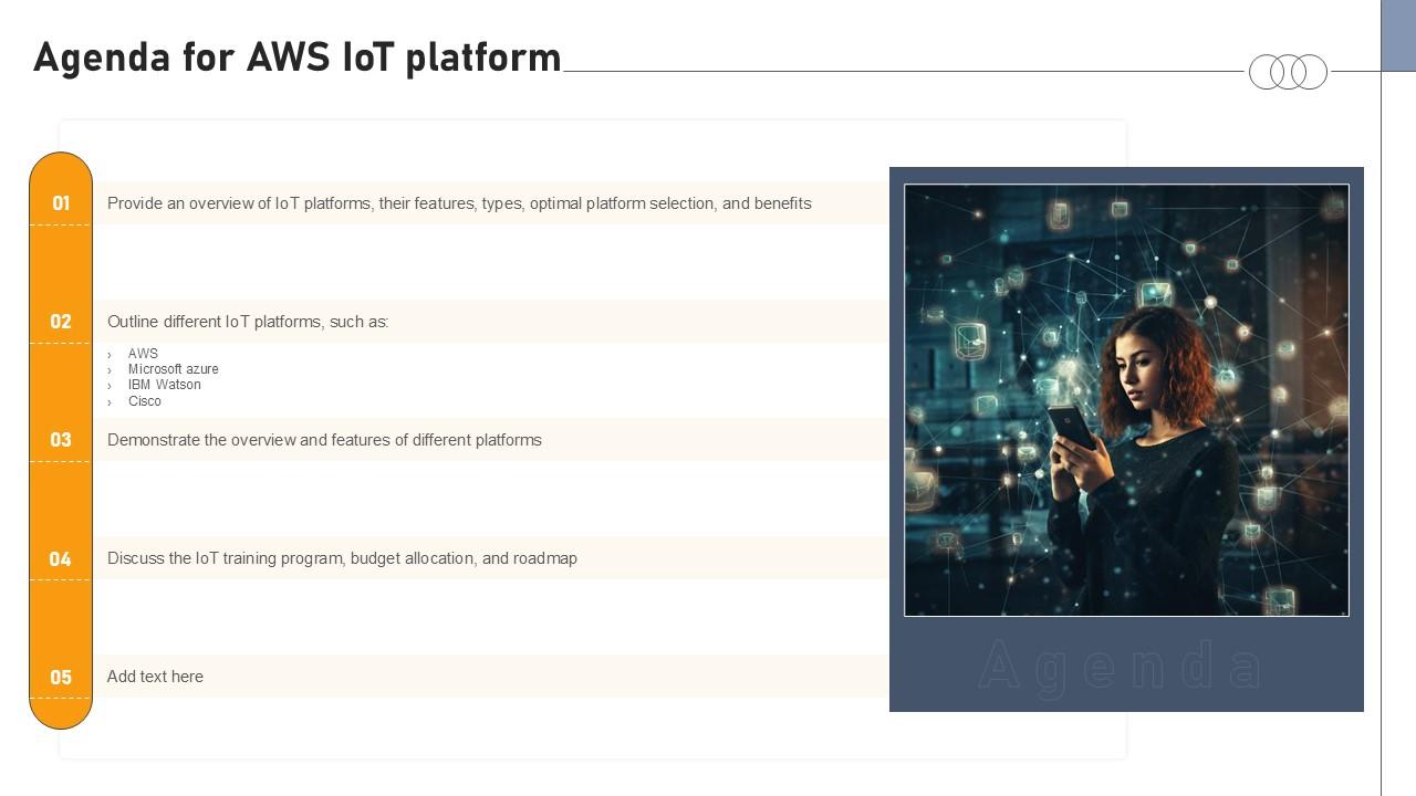 Agenda For Aws IOT Platform Ppt Template