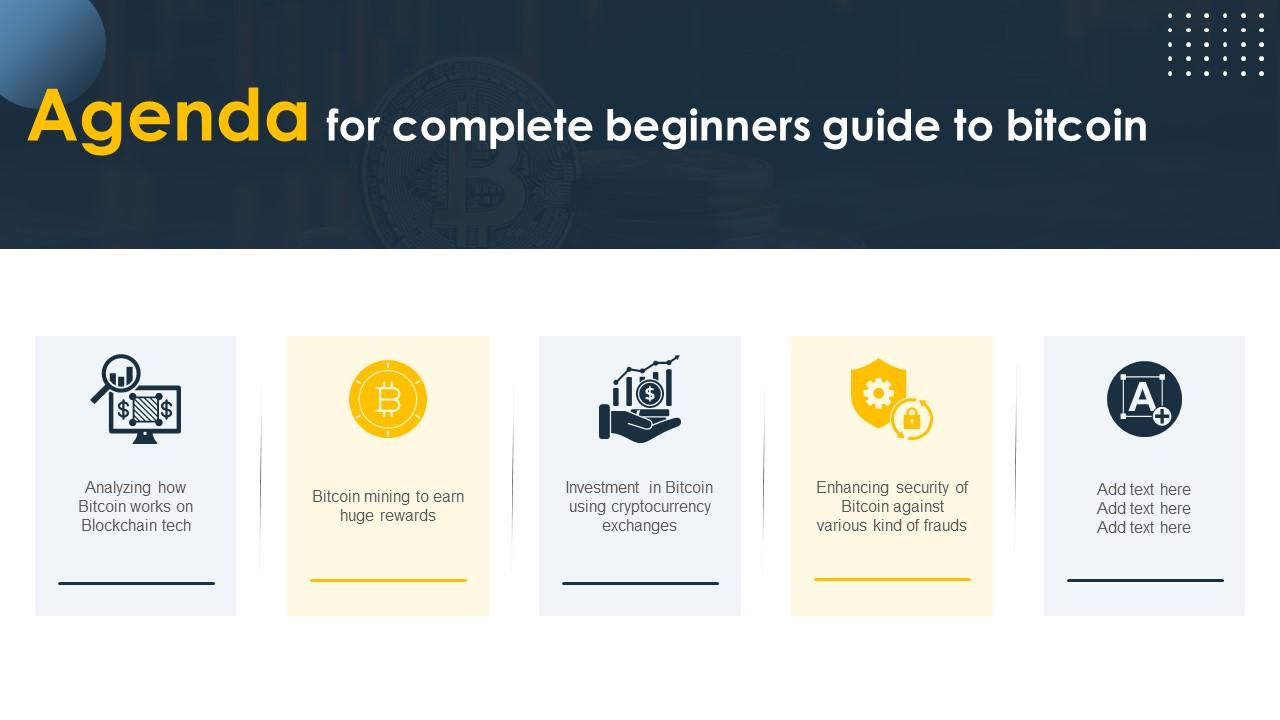 Agenda For Complete Beginners Guide To Bitcoin Fin SS V
