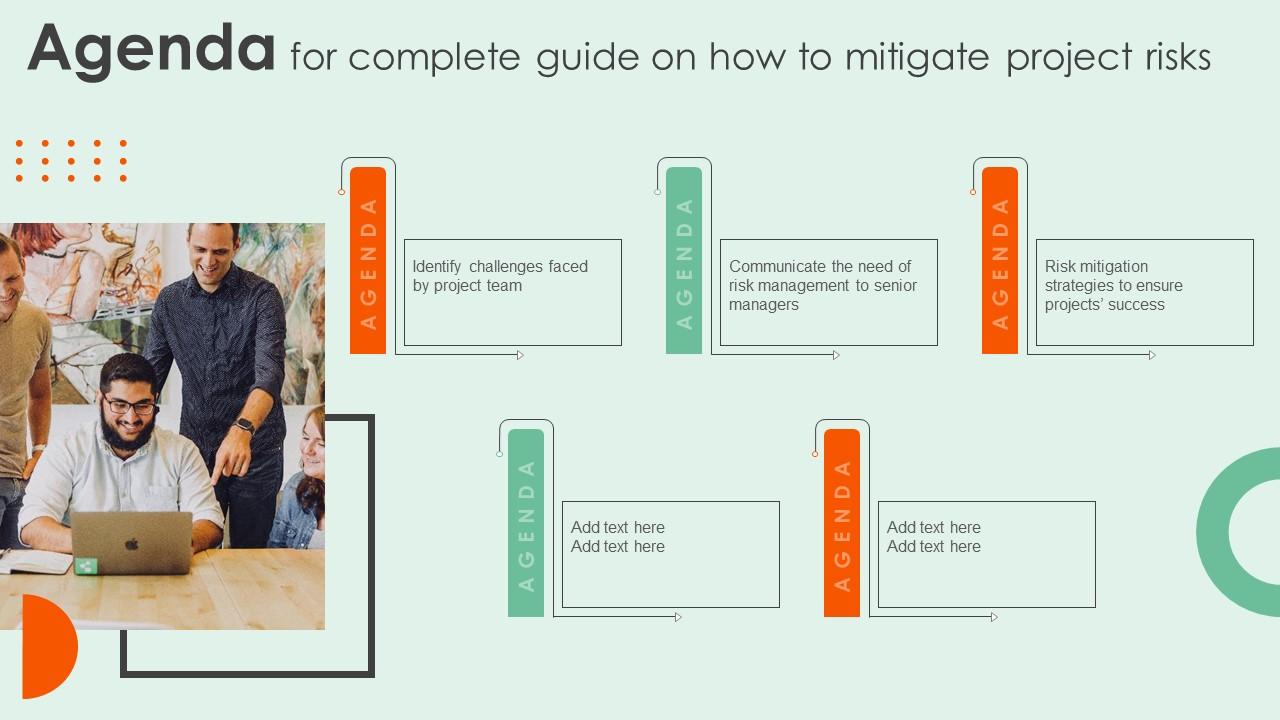 Agenda For Complete Guide On How To Mitigate Project Risks Diagrams Pdf