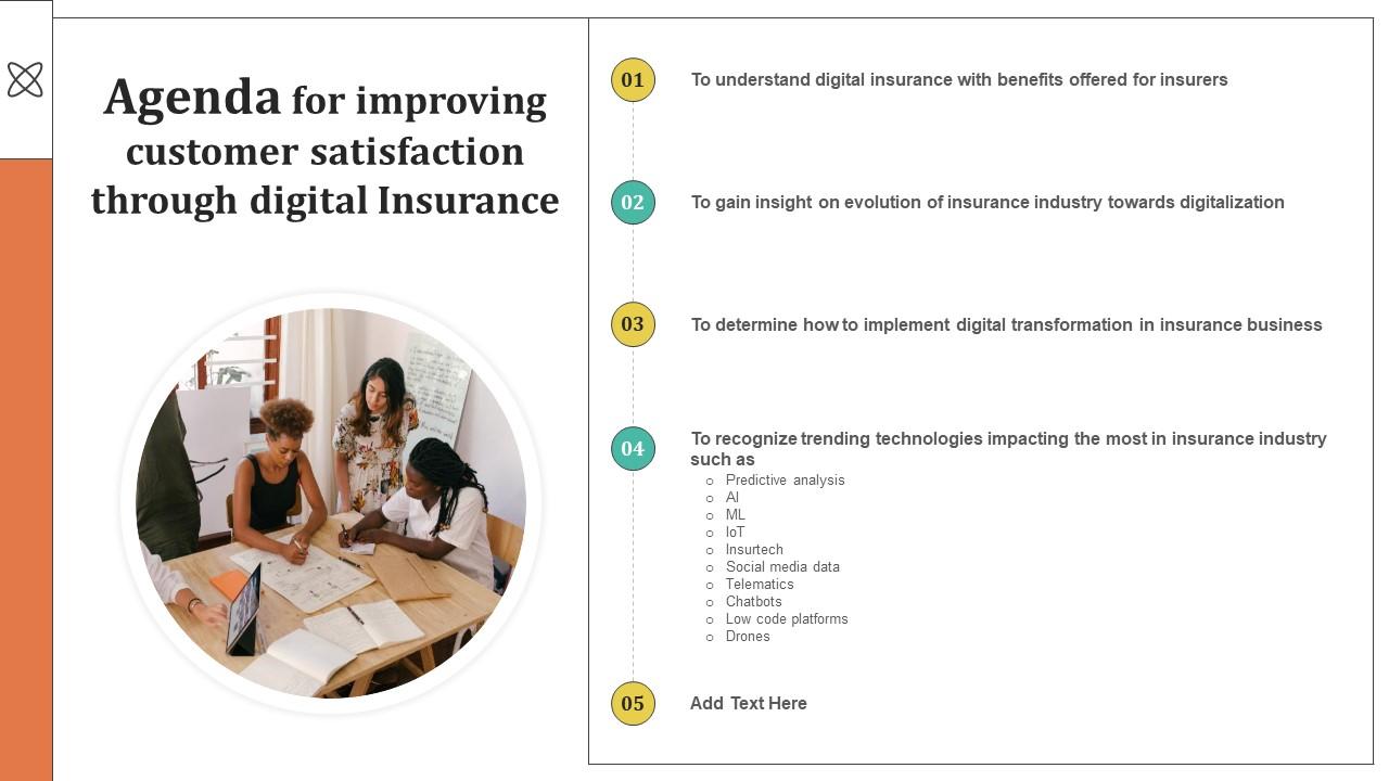Agenda For Improving Customer Satisfaction Through Digital Insurance
