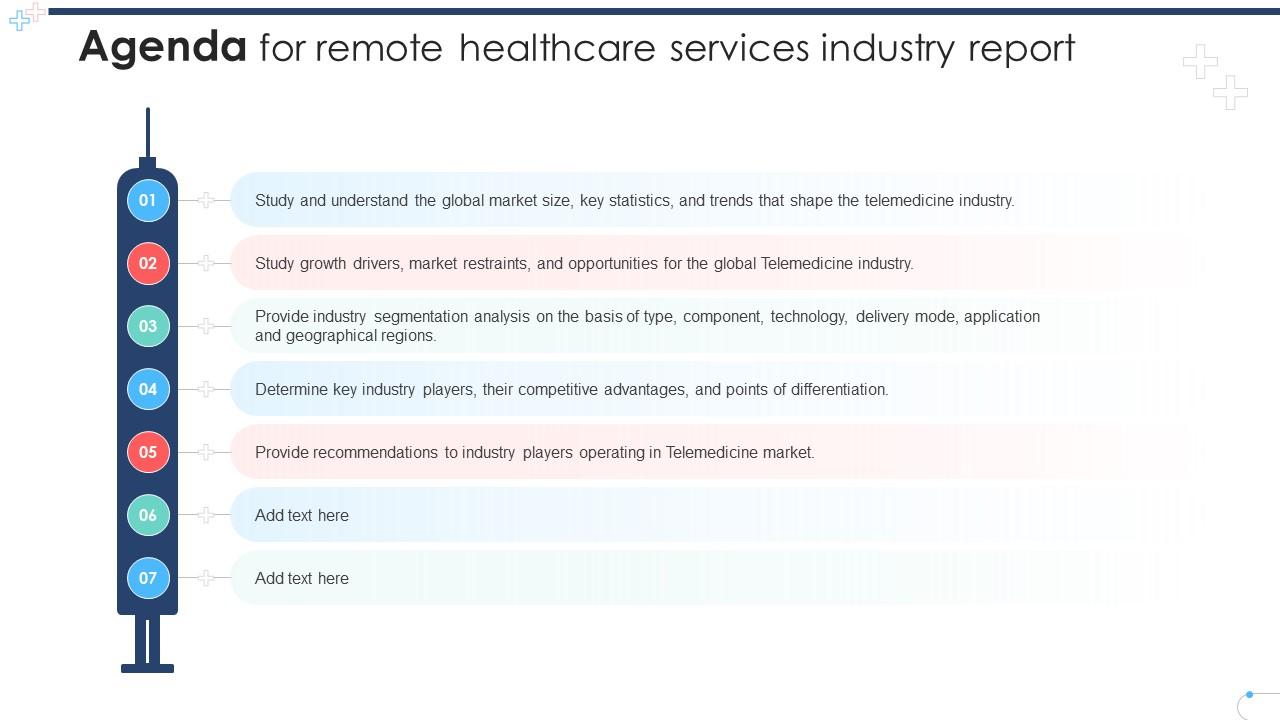 Agenda For Remote Healthcare Services Industry Report IR SS V