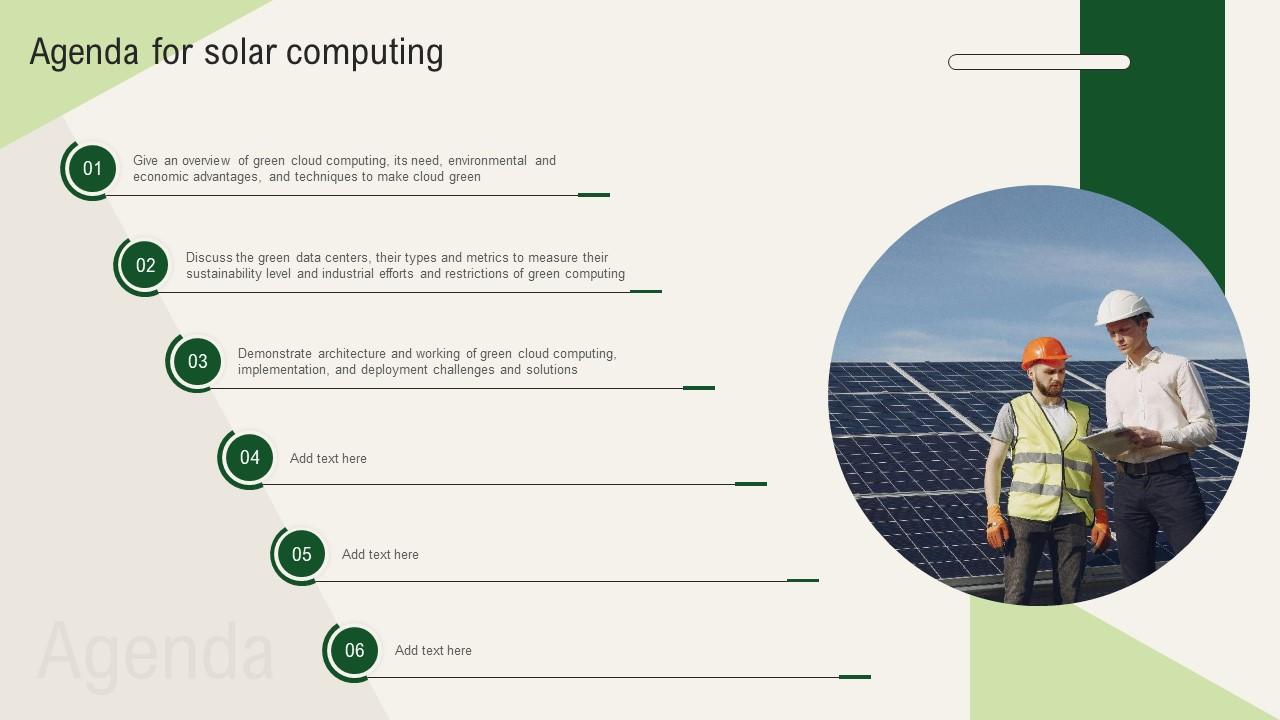 Agenda For Solar Computing Ppt File Design Templates
