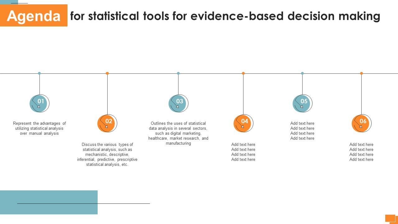 Agenda For Statistical Tools For Evidence Based Decision Making