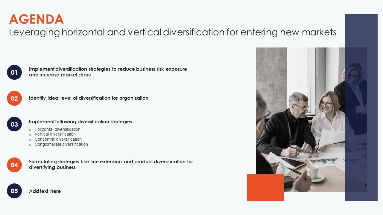 Agenda Leveraging Horizontal And Vertical Diversification For Entering New Markets Guidelines Pdf