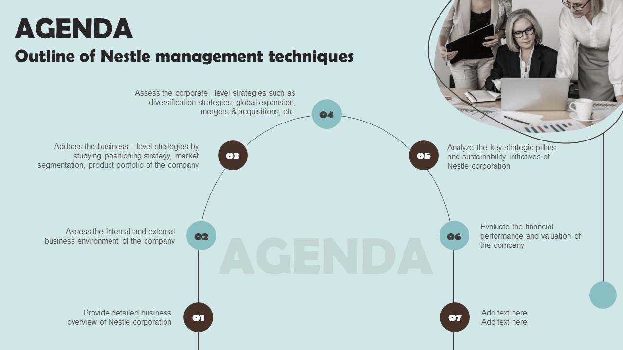 Agenda Outline Of Nestle Management Techniques Summary Pdf