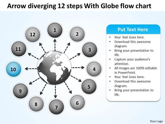 arrow_diverging_12_steps_with_globe_flow_chart_target_network_powerpoint_templates_1.jpg
