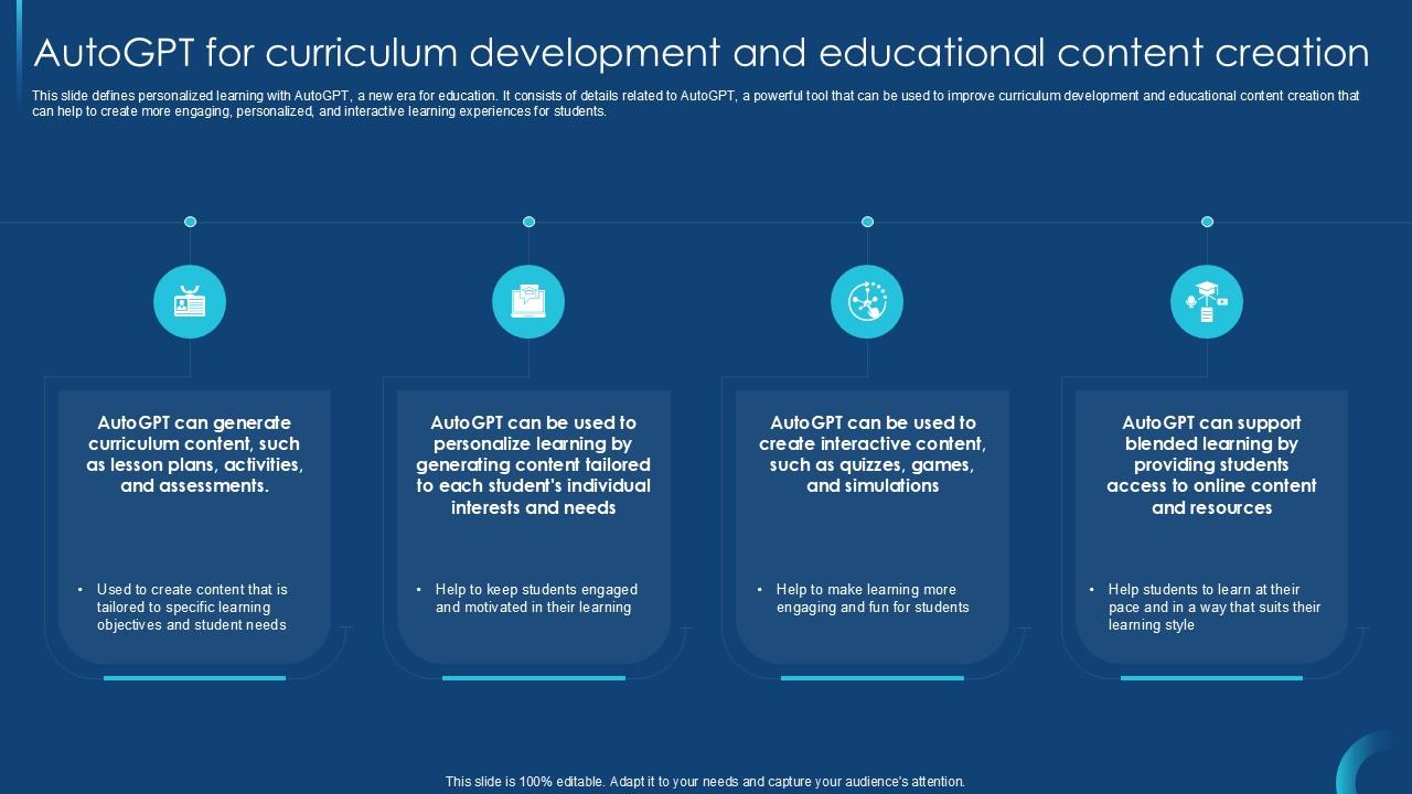 AutoGPT For Curriculum Development Self Guided GPT 4 PPT Template CHATGPT SS V