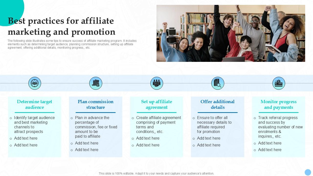 Best Practices For Affiliate Marketing And Higher Education Ppt Example Strategy SS V