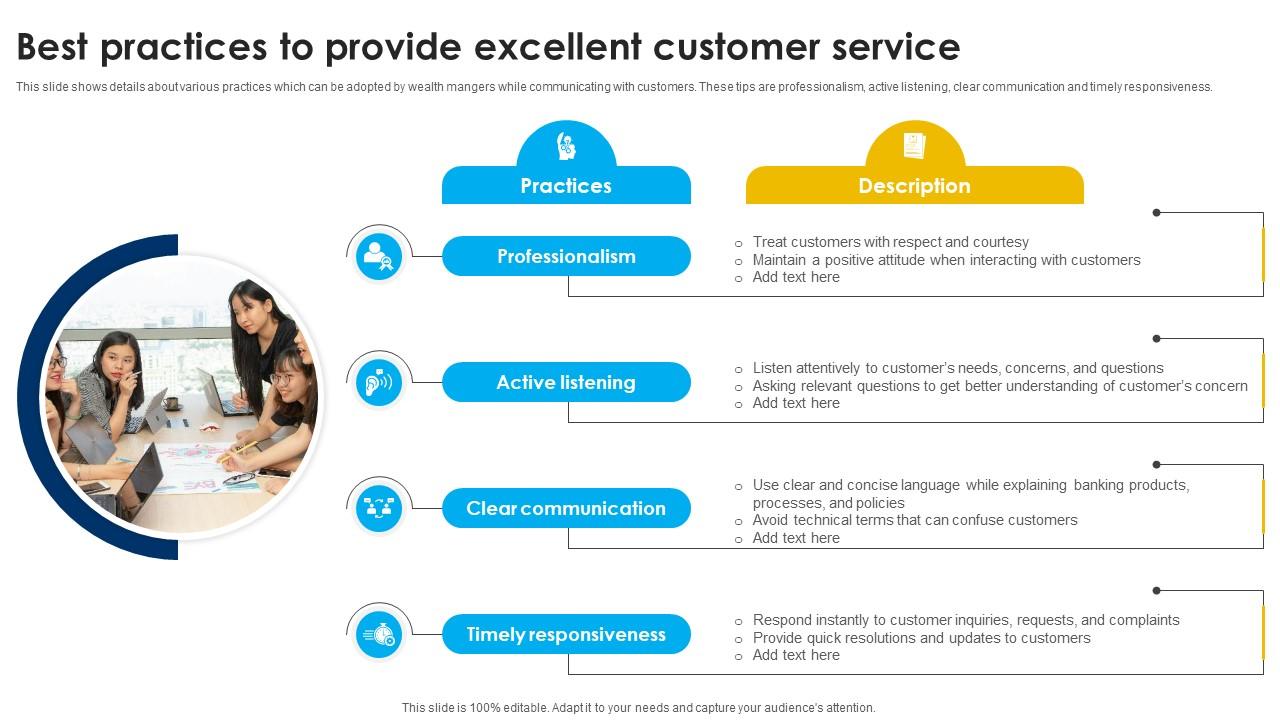Best Practices To Provide Excellent Customer Service Strategic Wealth Management And Financial Fin SS V