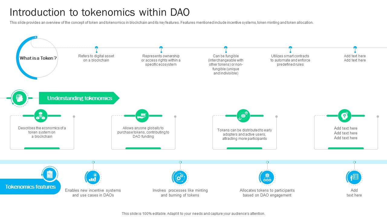 Blockchain Basics Understanding Introduction To Tokenomics Within Dao Ppt Example BCT SS V