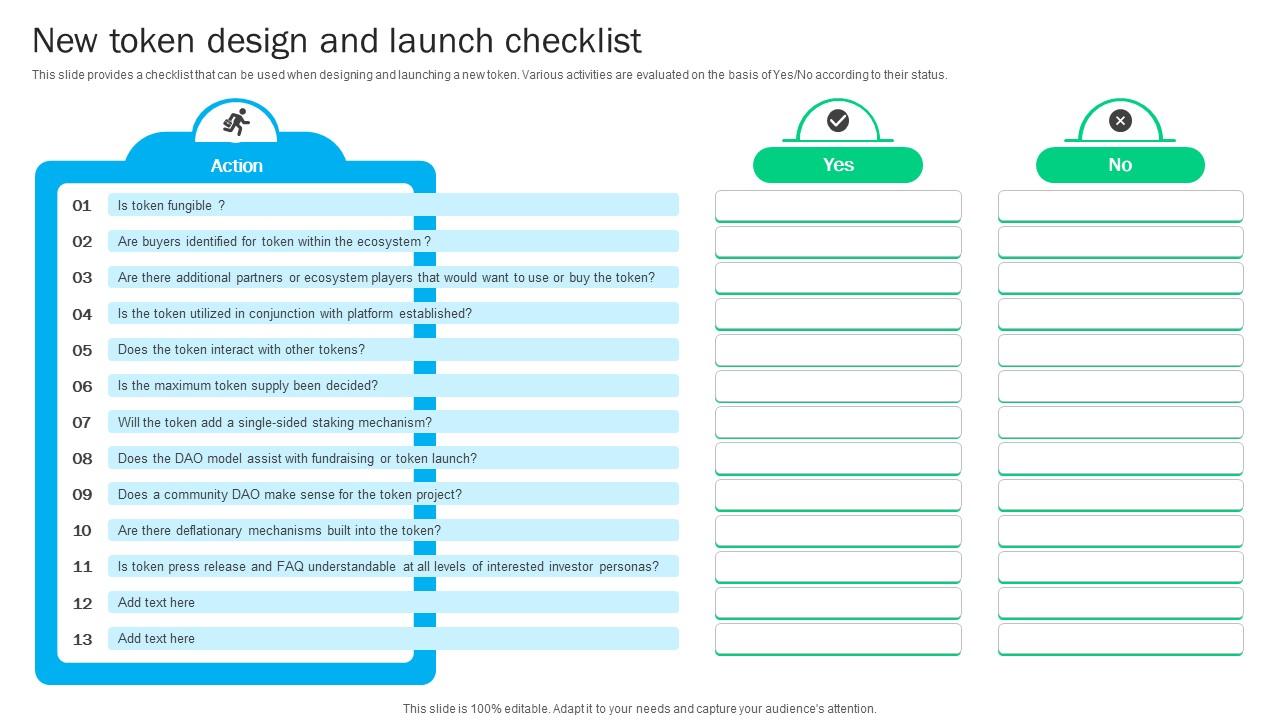 Blockchain Basics Understanding New Token Design And Launch Checklist Ppt Slides BCT SS V