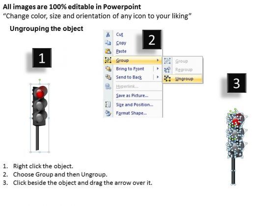 Business Diagram Traffic Lights Business Cycle Diagram