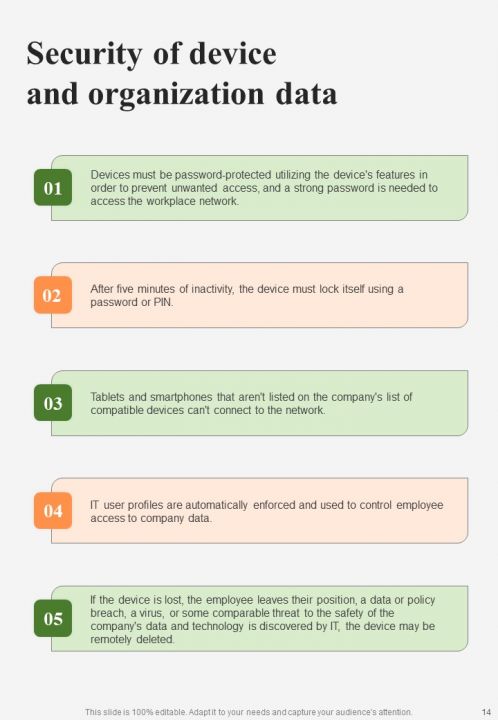 BYOD Workplace Guidelines For Staff And Company Handbook