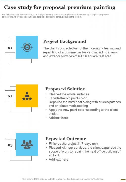 Case Study For Proposal Premium Painting One Pager Sample Example Document