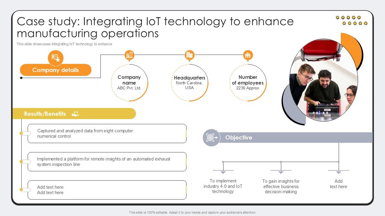 Case Study Integrating IoT Technology Revolutionizing Production IoT Ppt Presentation